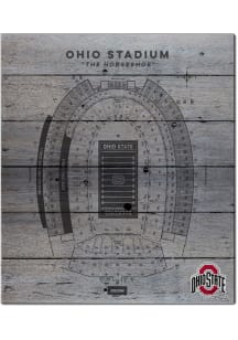 KH Sports Fan Ohio State Buckeyes 16x20 Seating Chart Sign - Grey