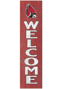 KH Sports Fan Ball State Cardinals 11x46 Welcome Leaning Sign - Red