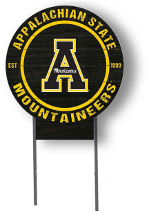 Appalachian State Mountaineers KH Sports Fan 20x20 Color Logo Circle Yard Sign - Black
