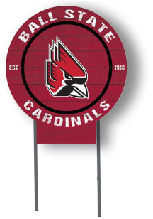 Ball State Cardinals KH Sports Fan 20x20 Color Logo Circle Yard Sign - Red