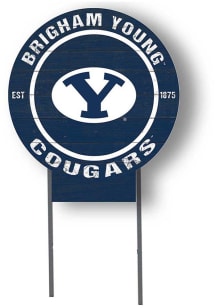 BYU Cougars KH Sports Fan 20x20 Color Logo Circle Yard Sign - Blue