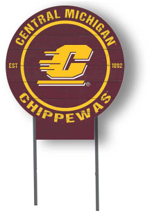 Central Michigan Chippewas KH Sports Fan 20x20 Color Logo Circle Yard Sign - Red