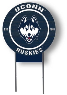 UConn Huskies KH Sports Fan 20x20 Color Logo Circle Yard Sign - White
