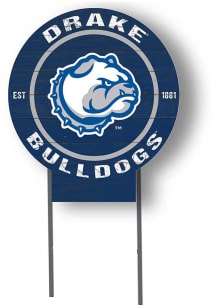 Drake Bulldogs KH Sports Fan 20x20 Color Logo Circle Yard Sign - Blue