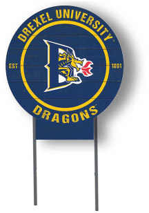 Drexel Dragons KH Sports Fan 20x20 Color Logo Circle Yard Sign - Navy Blue