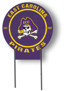 East Carolina Pirates KH Sports Fan 20x20 Color Logo Circle Yard Sign - Purple