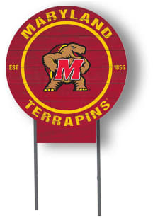 Maryland Terrapins KH Sports Fan 20x20 Color Logo Circle Yard Sign - Red