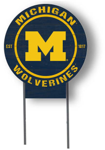 Michigan Wolverines KH Sports Fan 20x20 Color Logo Circle Yard Sign - Blue