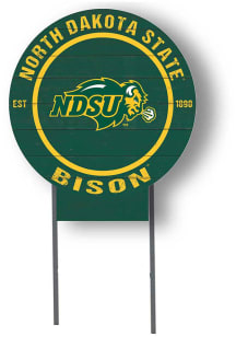North Dakota State Bison KH Sports Fan 20x20 Color Logo Circle Yard Sign - Yellow