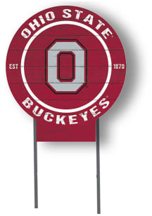 Ohio State Buckeyes KH Sports Fan 20x20 Color Logo Circle Yard Sign - Red