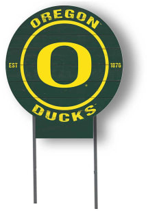 Oregon Ducks KH Sports Fan 20x20 Color Logo Circle Yard Sign - Green