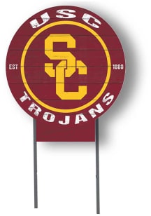 USC Trojans KH Sports Fan 20x20 Color Logo Circle Yard Sign - Red
