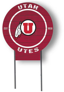 Utah Utes KH Sports Fan 20x20 Color Logo Circle Yard Sign - Red