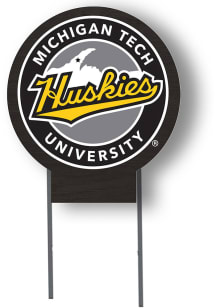 Michigan Tech Huskies KH Sports Fan 20x20 Color Logo Circle Yard Sign - Silver