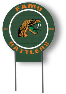 Florida A&M Rattlers KH Sports Fan 20x20 Color Logo Circle Yard Sign - Orange