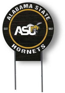 Alabama State Hornets KH Sports Fan 20x20 Color Logo Circle Yard Sign - Black