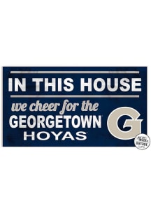KH Sports Fan Georgetown Hoyas 20x11 Indoor Outdoor In This House Sign - Blue