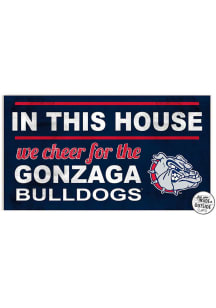 KH Sports Fan Gonzaga Bulldogs 20x11 Indoor Outdoor In This House Sign - Blue