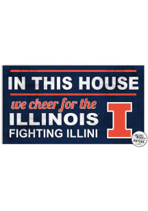 KH Sports Fan Illinois Fighting Illini 20x11 Indoor Outdoor In This House Sign - Orange