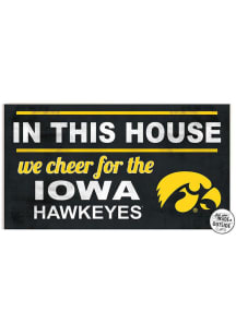 KH Sports Fan Iowa Hawkeyes 20x11 Indoor Outdoor In This House Sign - Black