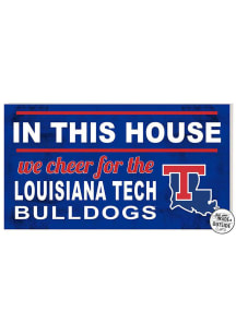 KH Sports Fan Louisiana Tech Bulldogs 20x11 Indoor Outdoor In This House Sign - Red
