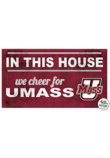 KH Sports Fan Massachusetts Minutemen 20x11 Indoor Outdoor In This House Sign - Red