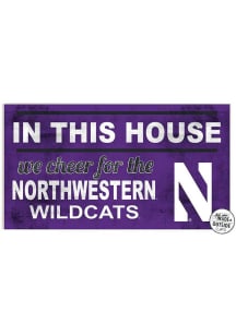 KH Sports Fan Northwestern Wildcats 20x11 Indoor Outdoor In This House Sign - Purple