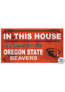 KH Sports Fan Oregon State Beavers 20x11 Indoor Outdoor In This House Sign - Orange
