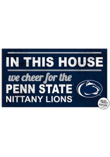 KH Sports Fan Penn State Nittany Lions 20x11 Indoor Outdoor In This House Sign - Blue