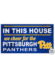 KH Sports Fan Pitt Panthers 20x11 Indoor Outdoor In This House Sign - Gold