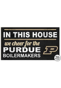KH Sports Fan Purdue Boilermakers 20x11 Indoor Outdoor In This House Sign - Gold