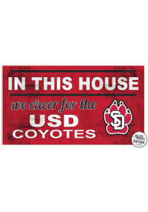 KH Sports Fan South Dakota Coyotes 20x11 Indoor Outdoor In This House Sign - Red