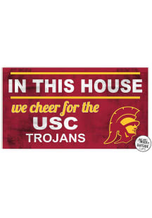 KH Sports Fan USC Trojans 20x11 Indoor Outdoor In This House Sign - Red
