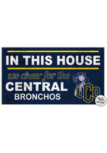 KH Sports Fan Central Oklahoma Bronchos 20x11 Indoor Outdoor In This House Sign - Navy Blue