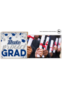 Drake Bulldogs Proud Grad Floating Picture Frame - Blue