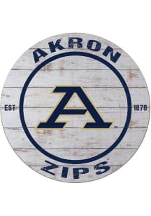 KH Sports Fan Akron Zips 20x20 Weathered Circle Sign - Grey