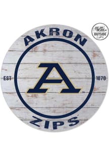 KH Sports Fan Akron Zips 20x20 In Out Weathered Circle Sign - Grey