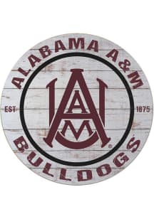 KH Sports Fan Alabama A&M Bulldogs 20x20 Weathered Circle Sign - Grey