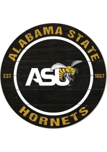 KH Sports Fan Alabama State Hornets 20x20 Colored Circle Sign - Black