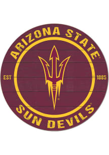KH Sports Fan Arizona State Sun Devils 20x20 Colored Circle Sign - Maroon