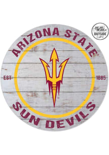 KH Sports Fan Arizona State Sun Devils 20x20 In Out Weathered Circle Sign - Grey