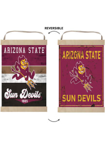 KH Sports Fan Arizona State Sun Devils Reversible Retro Banner Sign - Maroon