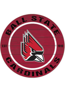 KH Sports Fan Ball State Cardinals 20x20 Colored Circle Sign - Cardinal