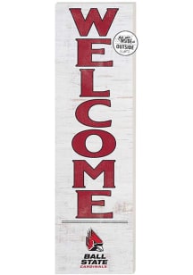 KH Sports Fan Ball State Cardinals 10x35 Welcome Sign - White