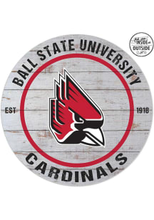 KH Sports Fan Ball State Cardinals 20x20 In Out Weathered Circle Sign - Grey