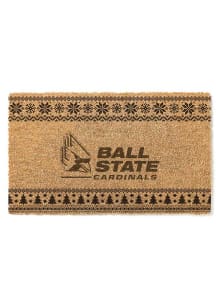 Ball State Cardinals Holiday Logo Door Mat