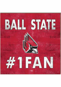 KH Sports Fan Ball State Cardinals 10x10 #1 Fan Sign - Cardinal