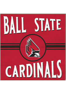 KH Sports Fan Ball State Cardinals 10x10 Retro Sign - Cardinal