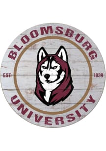 KH Sports Fan Bloomsburg University Huskies 20x20 Weathered Circle Sign - Grey