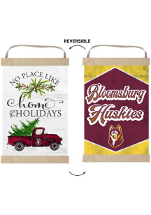 KH Sports Fan Bloomsburg University Huskies Holiday Reversible Banner Sign - White